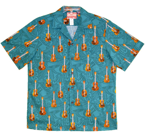 Tribal Tattoo Guitars Men's Hawaiian Shirt