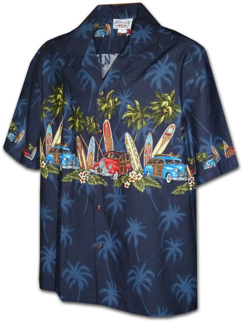 Old Time Woodie Surfboard Boy's Hawaiian Shirt