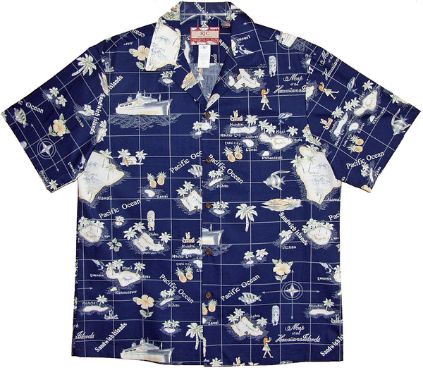 Hawaiian Islands Destinations Men's Hawaiian Shirt