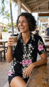 Paradise Lei Panel Women's Hawaiian Camp Shirt – 100% Rayon, Made in Hawaii | RJC
