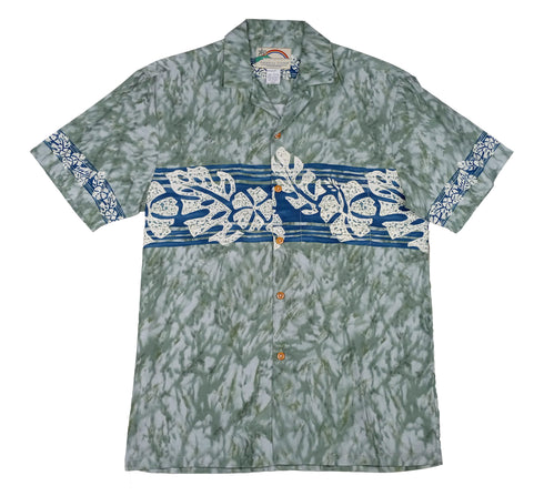 Paradise Found Men's Hibiscus Chest Band Hawaiian Shirt
