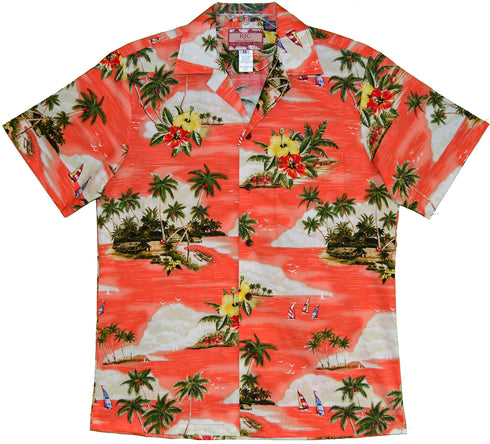 Paradise Island Sailboat Men's Hawaiian Shirt