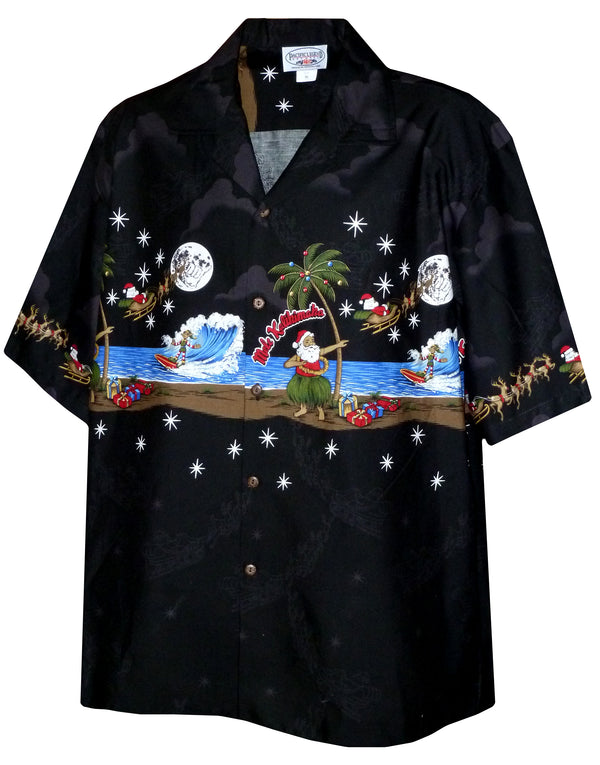 Hula Dancing Santa Men's Hawaiian Shirt