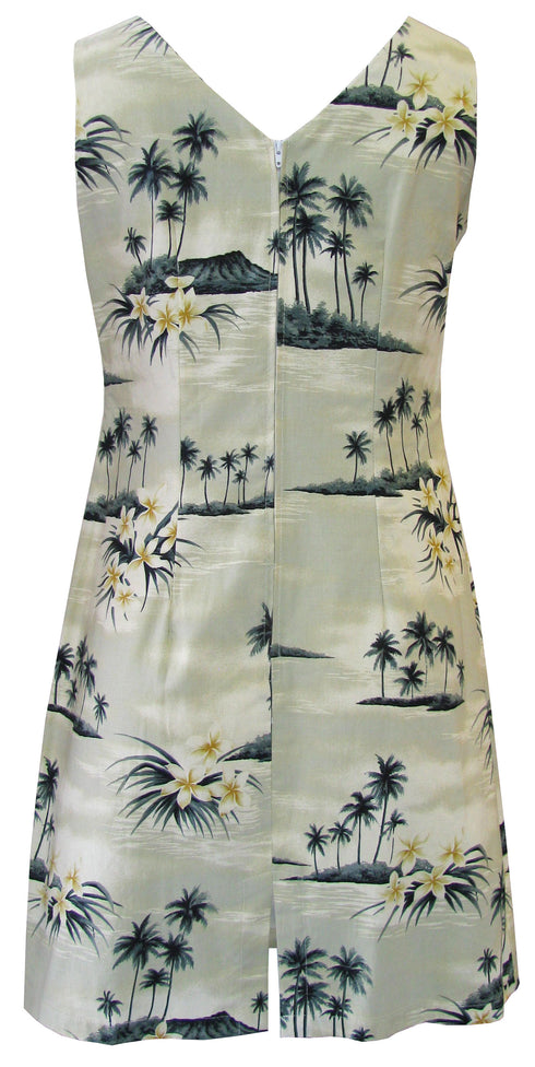Plumeria Island Women's Sheath Hawaiian Short Tank Dress
