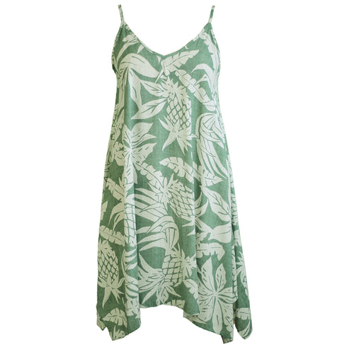Hala Pineapples Hawaiian Scarf Hem Dress