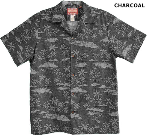 Woodcut Island Men's Hawaiian Shirt