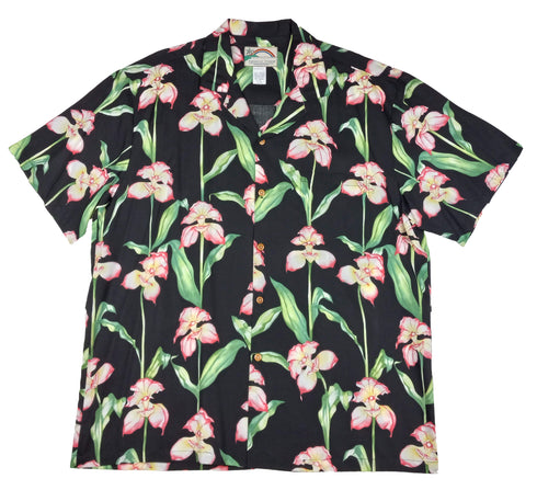Paradise Found Men's Orchid Panel Hawaiian Shirt