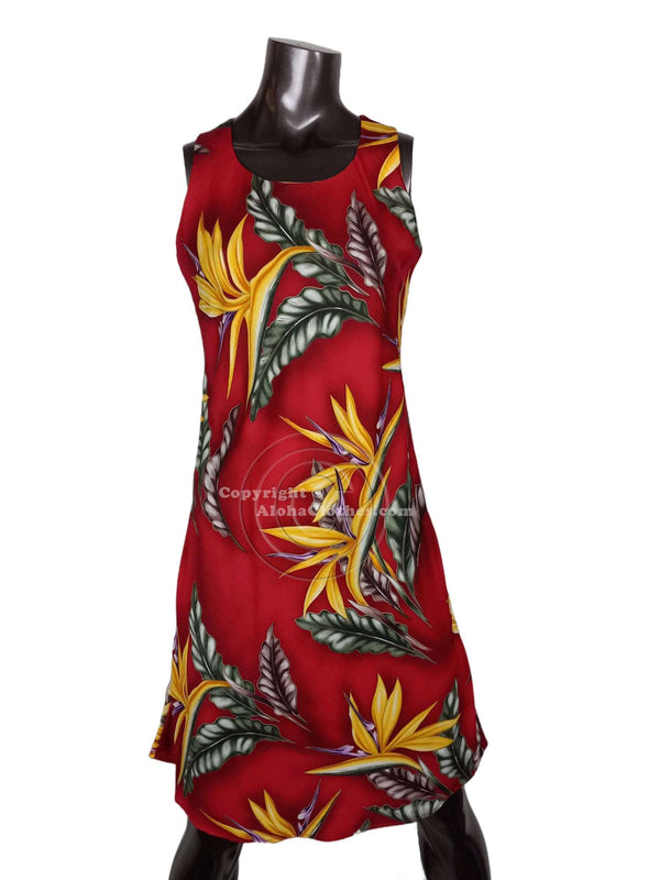 Bird of Paradise #2 Women's Short Tank Flared Hawaiian Dress