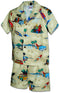 Woodie Beach Surfboard Boy's 2pc Hawaiian Cabana Set