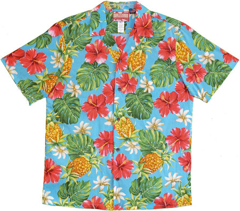 Hibiscus Tiare Pineapple Men's Hawaiian Shirt