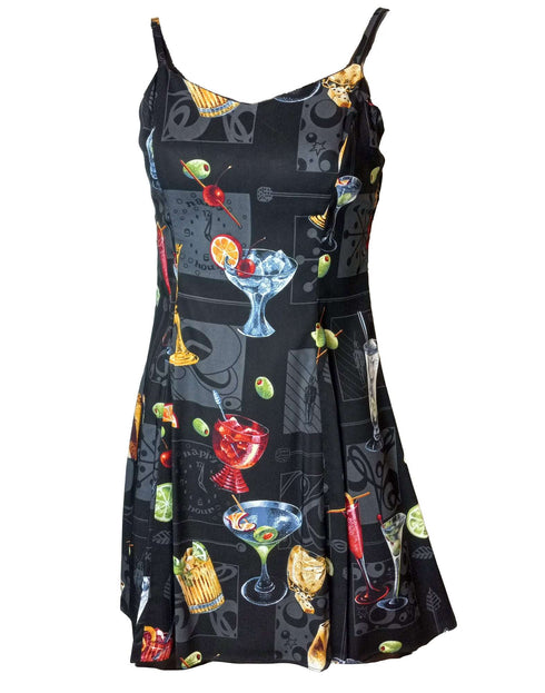 Cocktail Anyone? Women's Princess Seam Flared Hawaiian Dress (Petite Size)