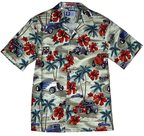 Hibiscus Drag Racers Men's Hawaiian Shirt