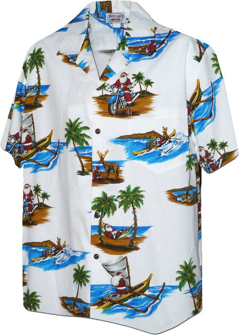 Santa Outrigger Canoeing Men's Hawaiian Shirt