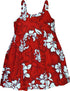 Shadow White Hibiscus Girl's Hawaiian Flared Dress