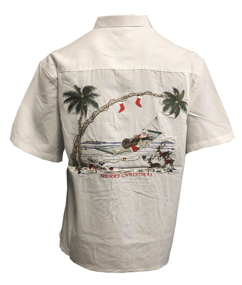 Bamboo Cay Santa's Paradise Tunes Embroidered Christmas Shirt