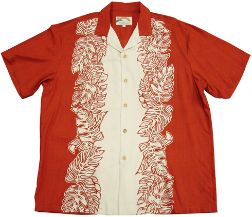 Paradise Found Men's Monstera Panel Hawaiian Shirt