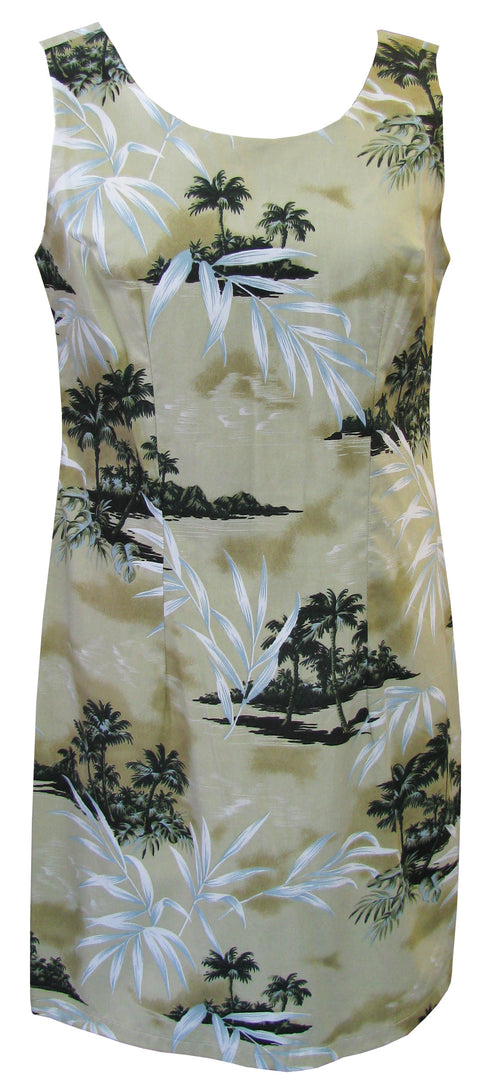 Bamboo Island Women's Sheath Hawaiian Short Tank Dress