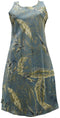 Heliconia Sketch Women's Short Tank Flared Hawaiian Dress