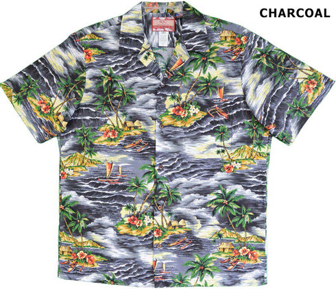 High Waves Outrigger Island Men's Hawaiian Shirt