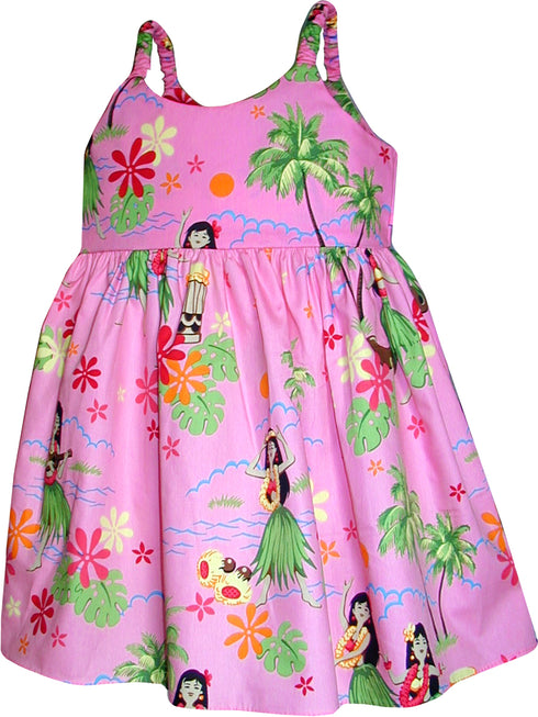 Hula Girl Dance Girl's Hawaiian Flared Dress