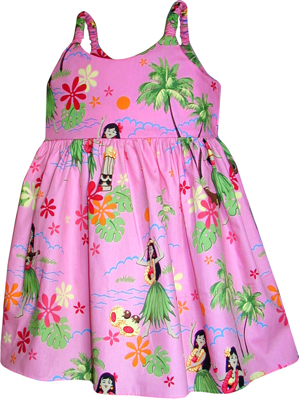 Hula Girl Dance Girl's Hawaiian Flared Dress