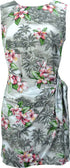 Plumeria Island Coastline Women's Mock Wrap Hawaiian Sarong Dress