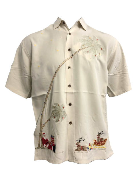 Bamboo Cay Santa Resting Embroidered Christmas Shirt