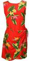 Bird of Paradise Display Women's Mock Wrap Hawaiian Sarong Dress