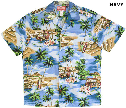 Woody Surfboard Island Men's Hawaiian Shirt