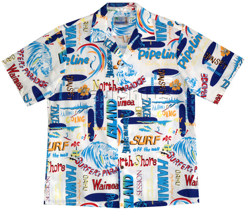 Hawaiian Islands Surf City Men's Hawaiian Shirt