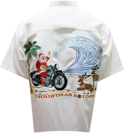 Christmas Bound via Motorcycle Bamboo Cay Embroidered Shirt