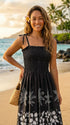 RJC Womens Hibiscus Bottom Band Elastic Tube Top Sundress