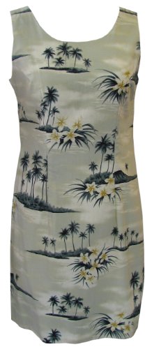 Plumeria Island Women's Sheath Hawaiian Short Tank Dress