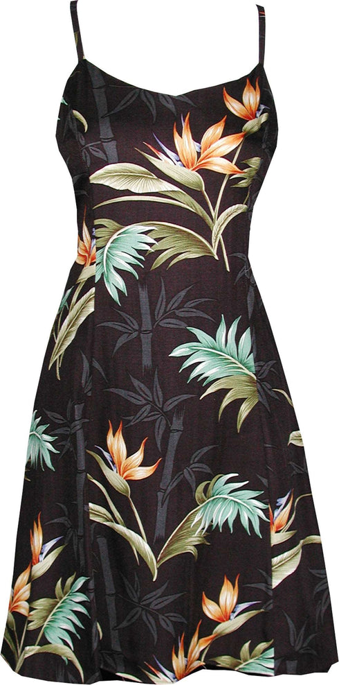 Bamboo Paradise Women's Herringbone Princess Seam Flared Hawaiian Dress