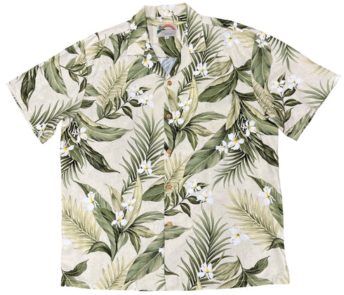 Paradise Found Men's White Ginger Hawaiian Shirt