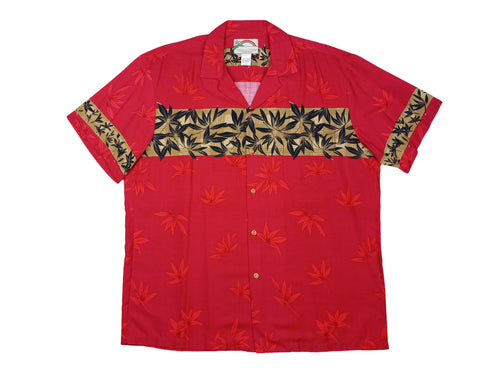 Paradise Found Men's Lucky Bamboo Chest Band Hawaiian Shirt