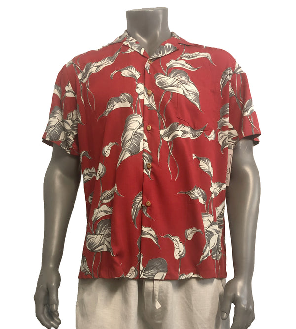 Paradise Found Men's Lau Lau Leaves Hawaiian Shirt
