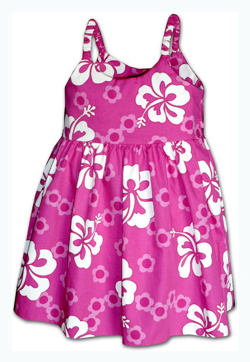 Summer Hibiscus Girl's Hawaiian Flared Dress