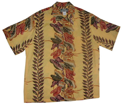 Anthurium Panel Kamehameha Men's Hawaiian Aloha Rayon Vintage Shirt