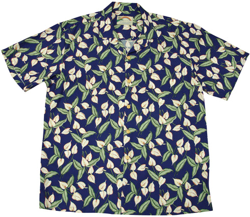 Paradise Found Men's Tom Selleck Magnum PI Mini Anthurium Hawaiian Shirt