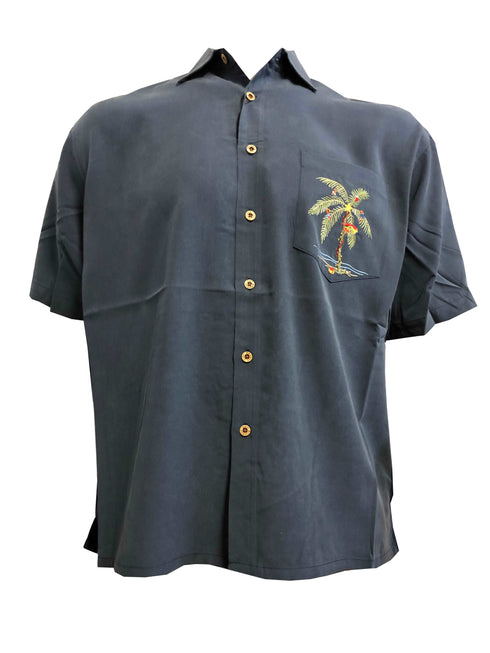 Bamboo Cay Resting Santa in Paradise Embroidered Christmas Shirt