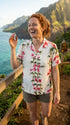 Plumeria Bamboo Panel Women's Hawaiian Camp Shirt – 100% Rayon, Made in Hawaii | RJC