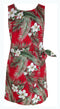 White Hibiscus Fern Women's Mock Wrap Hawaiian Sarong Dress