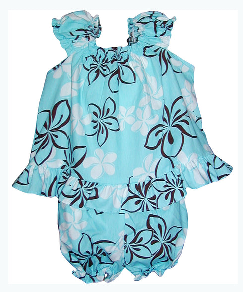 Pastel Baby Plumeria Girl's 2pc Hawaiian Cabana Set