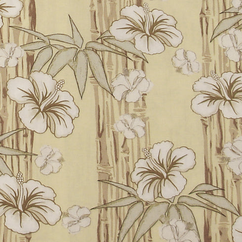 Paradise Found Men's Hibiscus Bamboo Panel Hawaiian Shirt