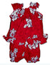 Shadow White Hibiscus Girl's 2pc Hawaiian Cabana Set