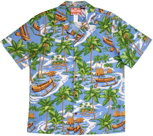 Outrigger Coconut Tree Men's Hawaiian Shirt