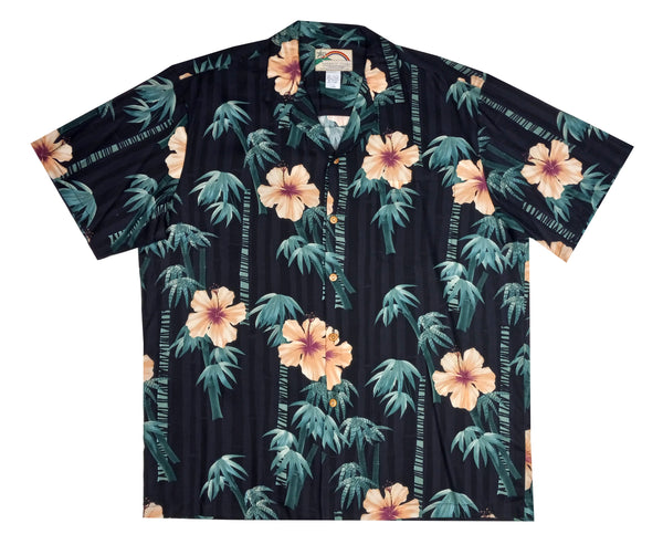 Paradise Found Men's Bamboo Hibiscus Hawaiian Shirt