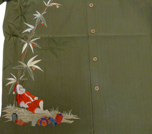 Bamboo Cay Mens Santa Resting Embroidered Shirt