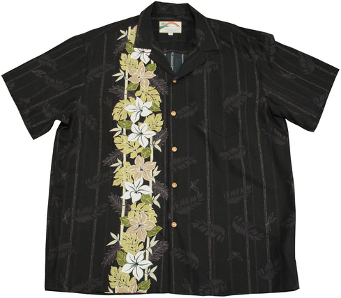Paradise Found Men's Plumeria Panel Hawaiian Shirt
